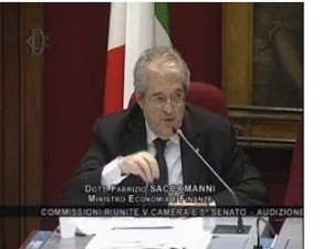 Il Ministro per l'economia e le finanze Fabrizio Saccomanni