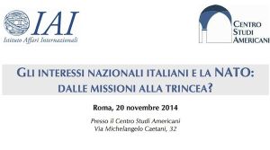 Gli interessi nazionali e la Nato. Roma, 20 novembre 2014