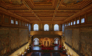 Firenze - Salone dei Cinquecento a Palazzo Vecchio, su una delle pareti Leonardo realizzò la Battaglia di Anghiari