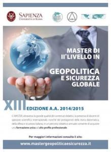 aperte le iscrizioni all'edizione 2015 del Master in Geopolitica e Sicurezza Globale 