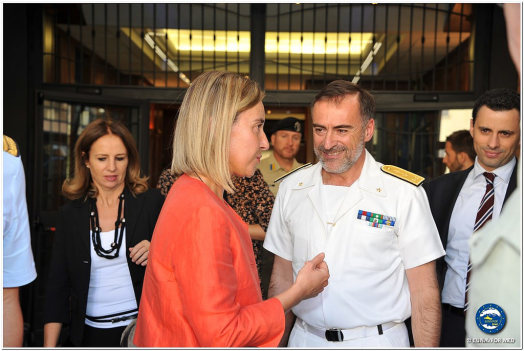 Alta Rappresentante per la politica estera, Federica Mogherini e Ammiraglio Credendino