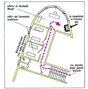 La pianta degli uffici dell’Evidenzbüro, alla Bahnhofstrasse 69 di Zurigo