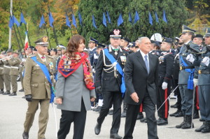 Il generale Errico, la sottosegretaria Degani, il presidente Grasso